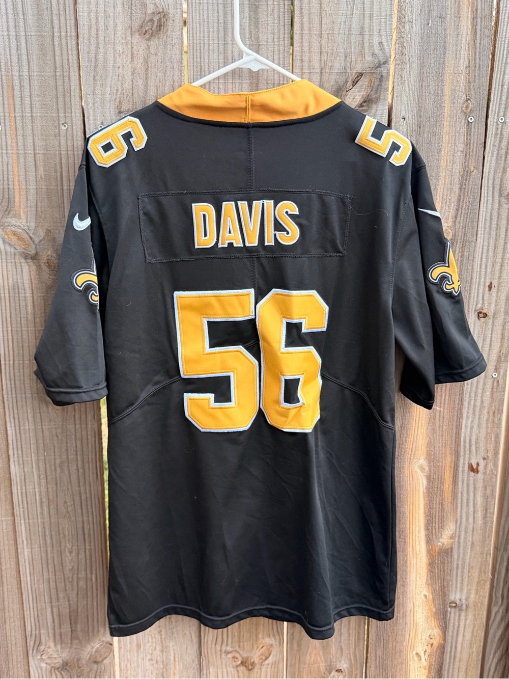 NFL Saints Black and Gold #56 Davis Men's Football Jersey Size Small - Picture 6 of 8